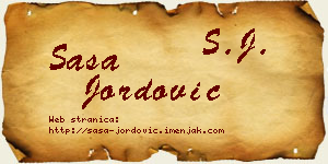 Saša Jordović vizit kartica